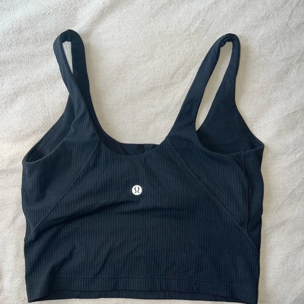 Lululemon Align Ribbed Henley Tank Top Black - Picture 2 of 5